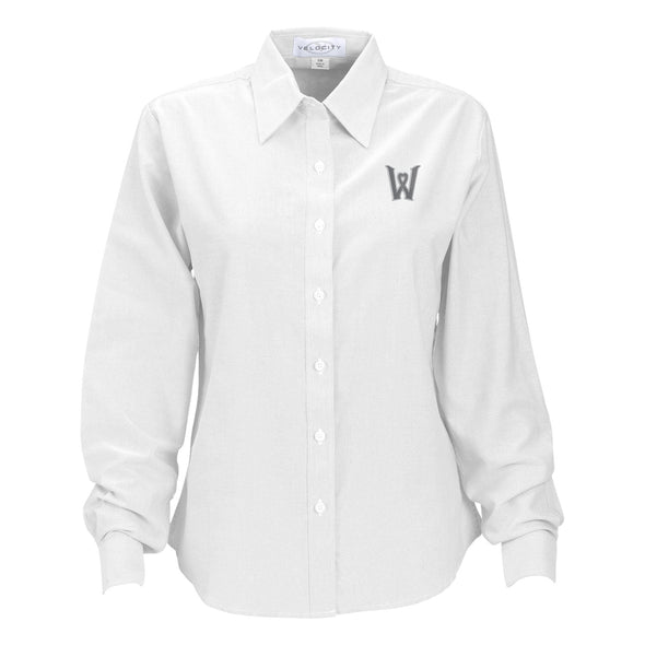 Worcester Red Sox Women's White Long Sleeve Heart W Oxford Long Sleeve