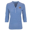 Pawtucket Hot Wieners Women's Blue Nailhead Stripe Polo