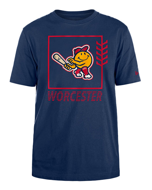 Worcester Red Sox New Era Navy Smiley NE Clubhouse Tee
