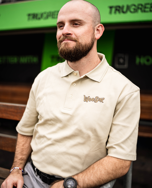 Worcester Red Sox Khaki WooSox Jacquard Polo