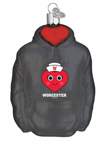 Worcester Red Sox Clara Glass Hoodie Ornament