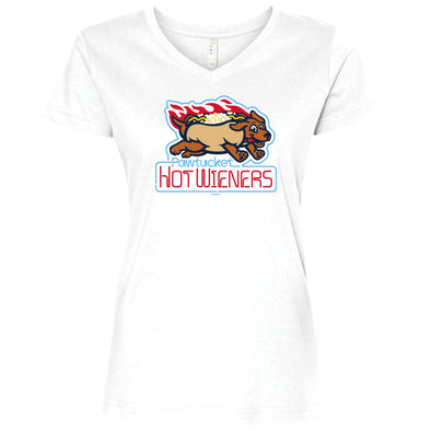Hot Wieners Ladies V-Neck Primary Tee