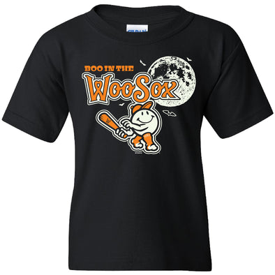 Worcester Red Sox Youth Black Boo in the WooSox Glow in the Dark Tee