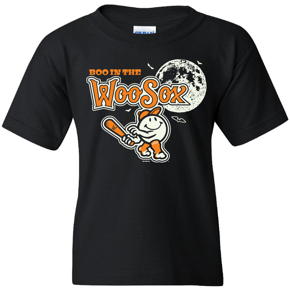Worcester Red Sox Youth Black Boo in the WooSox Glow in the Dark Tee