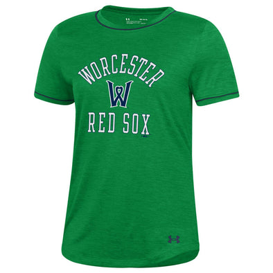 Worcester Red Sox Under Armour Green Women's UA Game Twist Tee