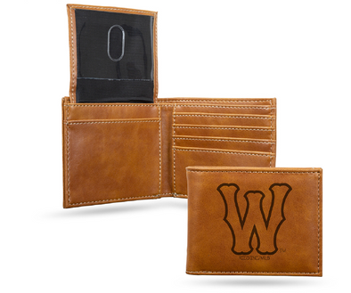 Worcester Red Sox Rico Laser Engraved Classic W Bill Fold Wallet DROP SHIP ITEM- SPECIAL ORDER