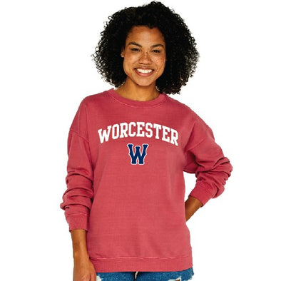 Worcester Red Sox Soft as a Grape Crimson Worcester SG Crew