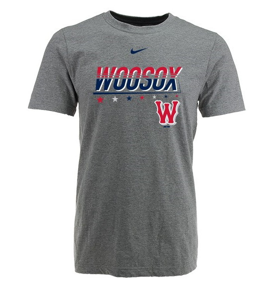 Gray Woo Patriotic Nike Tee – Worcester Red Sox