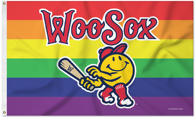 Worcester Red Sox Rico Smiley Pride Banner Flag DROP SHIP ITEM- SPECIAL ORDER
