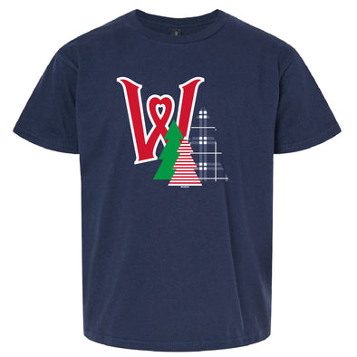 Worcester Red Sox Bimm Ridder Navy Youth Holiday Tree Tee