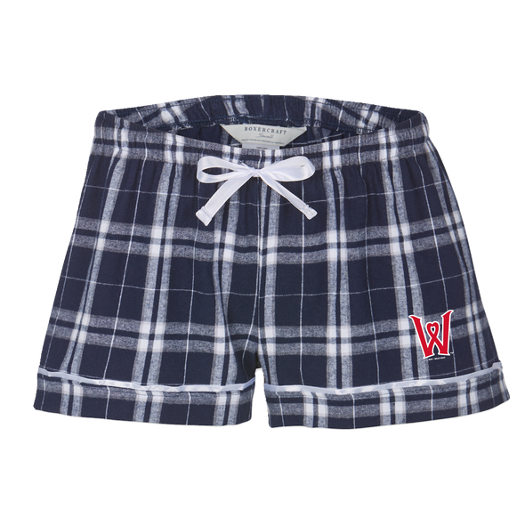 Worcester Red Sox Boxercraft Women's Navy Heart Flannel Shorts