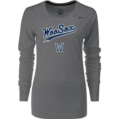 Worcester Red Sox Nike Gray Women's Navy Woo Long Sleeve