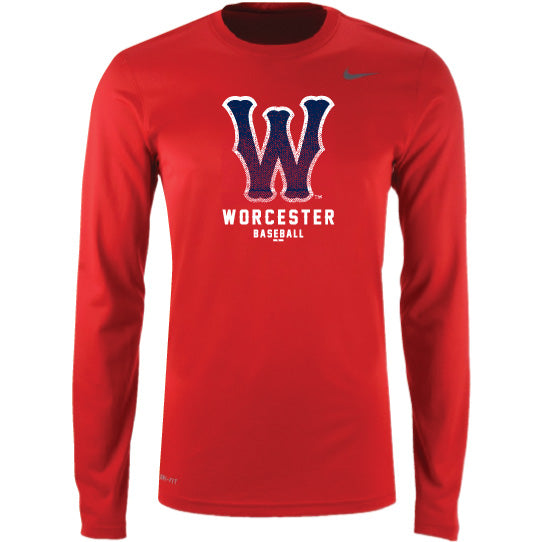 Worcester Red Sox Nike Red Youth Fade Long Sleeve MD