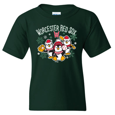 Worcester Red Sox Bimm Ridder Green Youth Penguin Holiday Tee