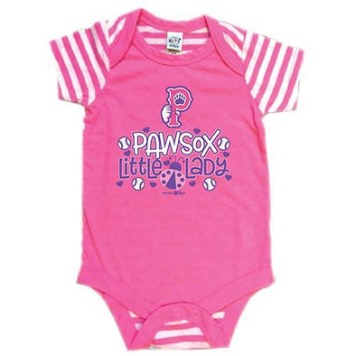 Pawtucket Red Sox Bimm Ridder Pink Infant Proper Striped Bodysuit