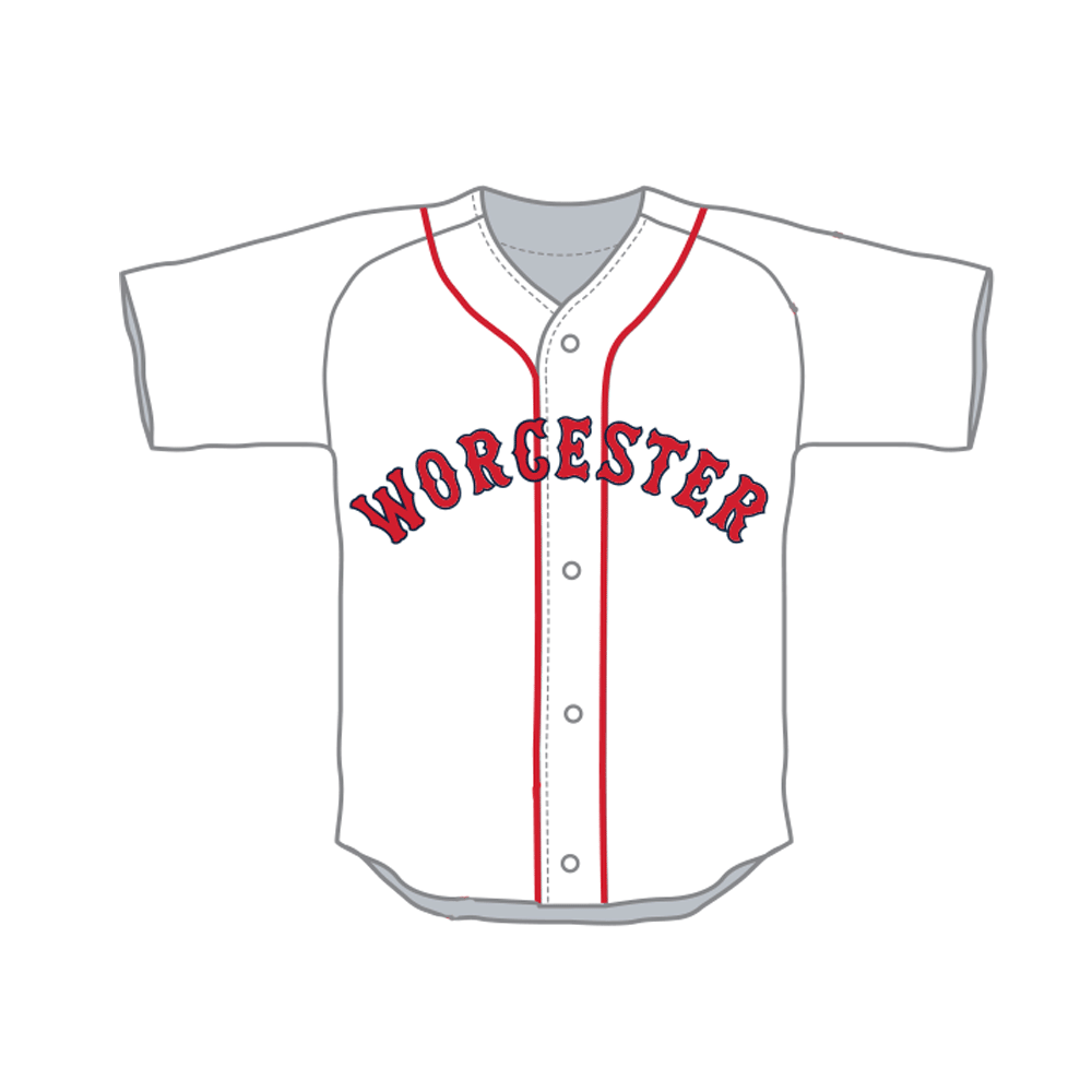 Worcester Red Sox OT Sports White Youth Red Sox Replica Jersey SM / No