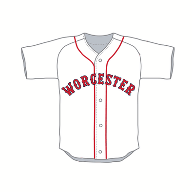 Worcester Red Sox OT Sports White Youth Worcester Replica Jersey