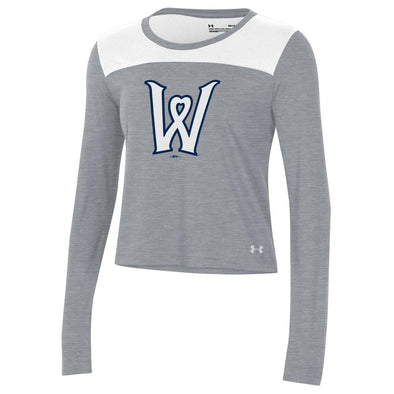 Worcester Red Sox Under Armour Gray/White Women's Heart Long Sleeve