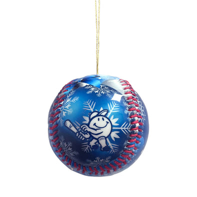 Worcester Red Sox B-MORE Lt. Blue Snow Smiley Holiday Ornament