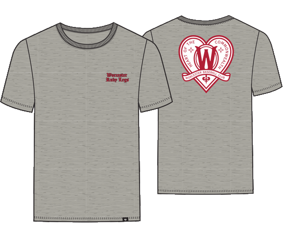 Worcester Red Sox '47 Grey Ruby Primary Double Tee