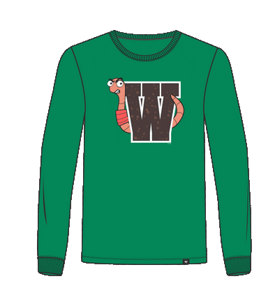 Worcester Red Sox '47 Green Worms Block W SR Long Sleeve