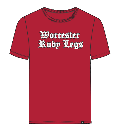 Worcester Red Sox '47 Red Ruby Legs Primary SR Tee